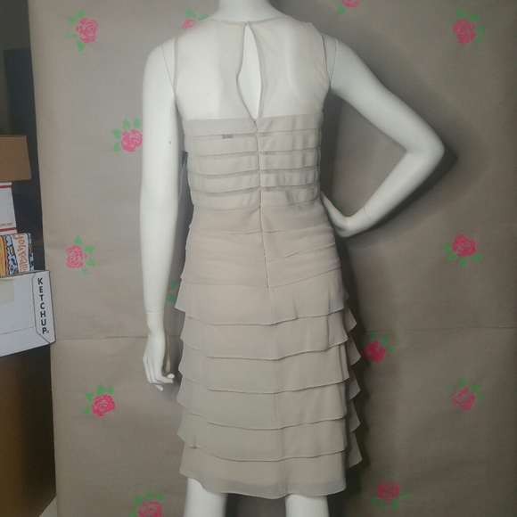 NEW Scarlett Nite Nude Ecru Tan Sleeveless Dress 8 - Picture 6 of 10